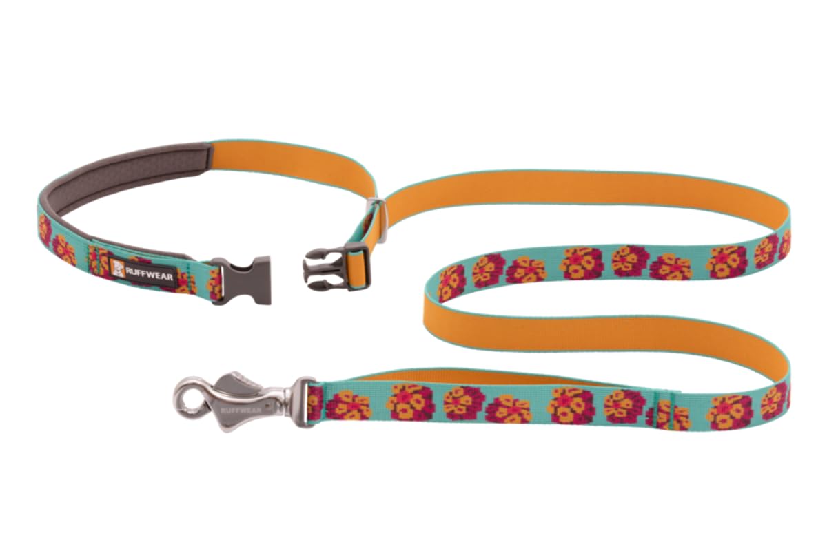 Ruffwear Flat Out Leash, Versatile Dog Lead for Walking, Running and Hiking, Hand Held or Waist Worn, 6 ft (1.8 m) Long, Spring Burst