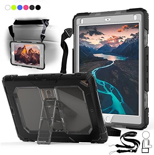 Junfire New Ipad 9.7 Inch 2018/2017 Case Heavy Duty Kids Friendly Shockproof Armour Case Cover with Stand Plus Shoulder Strap for Ipad 9.7"/Ipad Pro 9.7"/Ipad Air 2