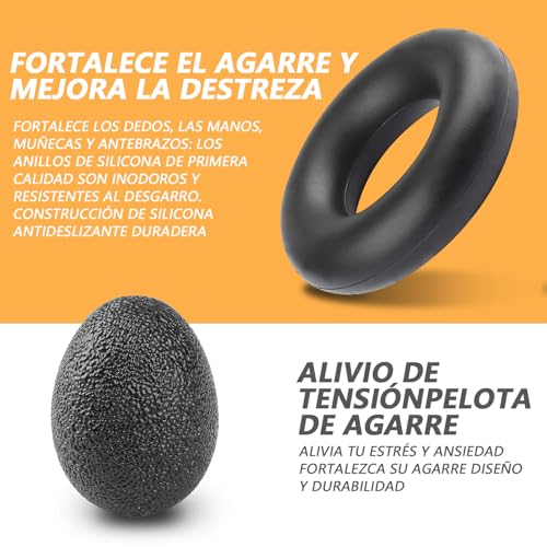 Rantuia Ejercitador de Mano, 5-100 kg Ajustable Fortalecedor de Fortalecedor de Agarre de Mano, Entrenamiento de Antebrazo Hand Grip para Deportes de Palma y Antebrazos y Dedos.