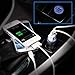 MMOBIEL Car Charger Brushed Aluminum Incl Bright Blue LED Light 2X USB Port 2.1A and 1.0A IQ Technology 5V Output