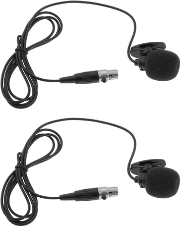 Amazon Shiwaki ワイヤレストランスミッター用2パックプロフェッショナルxlr 4ピンマイクタイクリップ カラオケ おもちゃ