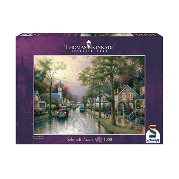 Schmidt Spiele 58441 Thomas Kinkade, Morgen in der kleinen Stadt, 1000 Teile Puzzle