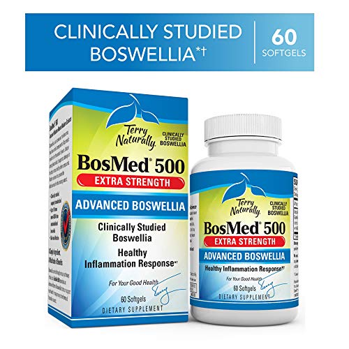 Terry Naturally BosMed 500-500 mg Boswellia, 60 Softgels - Clinically Studied Boswellia Supplement, Supports Healthy Inflammation Response - Non-GMO, Gluten-Free - 60 Servings
