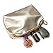 Clear Shoulder Handbags for Ladies, OURBAG Fashion 2 in 1 Designer Women's Waterproof Transparent Handbag Top Handle Crossbody Bag and Purse (Gold)