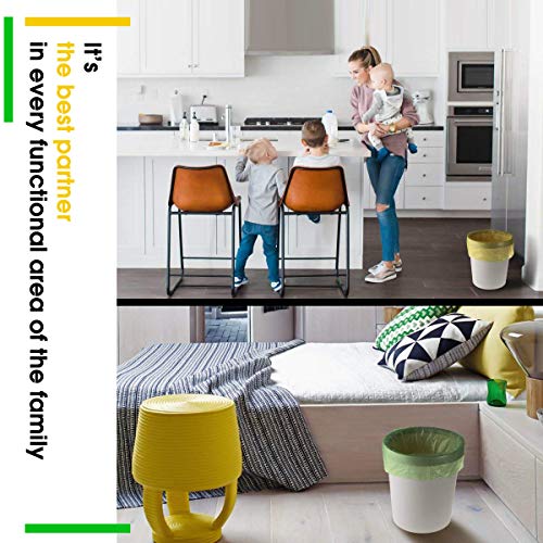 Small Trash Bags, 2.6 Gallon Small Kitchen Garbage Bags Material Wastebasket Can Liners Bags Small Size for Office, Home, Bathroom, Kitchen, 150 Counts 5 Color - Thumbnail 4