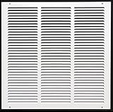 16"w X 16"h Steel Return Air Grilles - Sidewall and Ceiling - HVAC Duct Cover - White [Outer Dimensions: 17.75"w X 17.75"h]