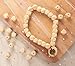Wood Beads - 120-Piece Unfinished Faceted Geometric Wooden Beads, 0.62 Inch
