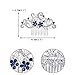 EVER FAITH Wedding Side Comb Accessories, Blue Austrian Crystal Cream Simulated Pearl Floral Vine Bridal Hair Piece for Women