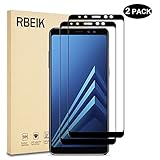 [2 Pack] Samsung Galaxy A8+ Plus 2018 Screen Protector Glass Full Cover - RBEIK 9H Hardness Full Coverage Bubble Free Tempered Glass Screen Protector for Samsung Galaxy A8+ / Plus 2018 SM-A730F