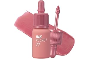 Peripera Ink the Velvet Lip Tint - High Pigment Color, Longwear, Weightless, Not Animal Tested, Gluten-Free, Paraben-Free (027 STRAWBERRY NUDE)