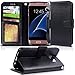 Arae Case for Samsung Galaxy PU Leather Wallet Case Cover (Black, S7 Edge)
