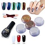 Nail Polish Chrome Nail Powder Colour Changing Nail Art Hologarphic Mirror Manicure 5 Packs Gift Set FairyGlo
