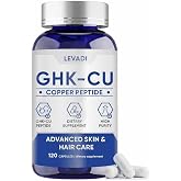 LEVADI GHK-Cu Copper Peptide Supplement, 120 Vegan Capsules | High Potency Copper Peptides for Skin Health, Supports Collagen Production, Skin Elasticity, Hair &amp; Nail Support, Non-GMO