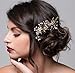 SWEETV Wedding Hair Comb Gold Rhinestone Flower Clip Bridal Hair Accessories for Bridesmaid Women
