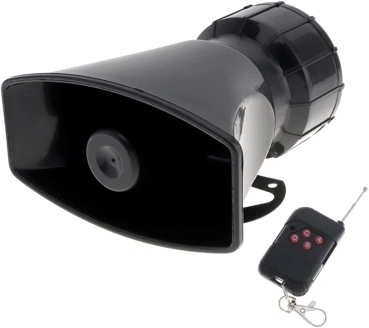 7 Sounds Loud Car Warning Alarm Police Fire Siren Horn Speaker with Remote Controller 12V 100W, Siren for Car