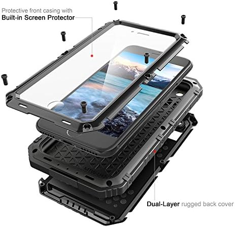 iPhone 7 case [HSKY] Impact Resistant Rugged Heavy Duty Waterproof Snowproof Dustproof Shockproof Anti-scratch Full Protection Case for iPhone 7 Black