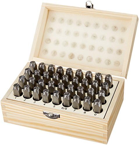 AmazonBasics Metal Alphabet And Number Stamp Kit Tools Set 
