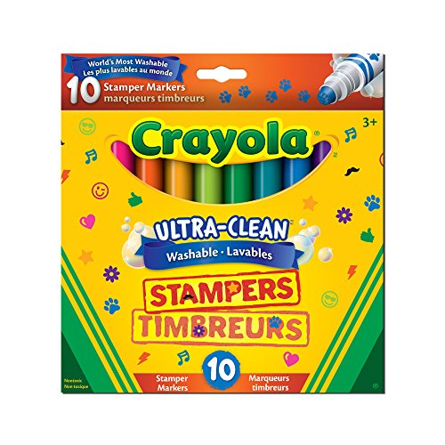 Crayola Ultra, Clean Washable Stampers Markers, 10 CT, School and Craft Supplies, Drawing Gift for Boys and Girls, Kids, Teens Ages  5, 6,7, 8 and Up, Holiday Toys, Stocking Stuffers, Arts and Crafts