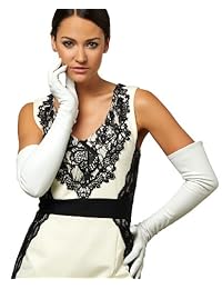 Fratelli Orsini Guantes de novia italianos con forro de seda y 16 botones de longitud