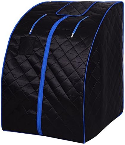 Black Portable Far Infrared Steam Sauna Spa With Chair Full Body Slimming Loss Weight Detox Therapy Home Tent Pot Machine Heater Indoor Therapeutic Therapy Reduce Pressure And Tension