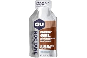 GU ENERGY GEL GU Energy Roctane Ultra Endurance Energy Gel, Vegan, Gluten-Free, Kosher, and Dairy-Free On-The-Go Sports Nutrition for Running, Biking, Hiking or Skiing, Chocolate Coconut,24-Count