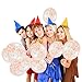 SOTOGO 15 Pieces Balloons 12 Inches Large Balloons with Golden, Light Pink and White Dots for Party Decorations Wedding Decorations and Proposal