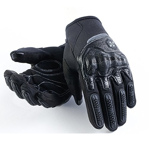 NBW Tactical Military Hard Knuckle Gloves/Motorcycle Gloves Fit for Motorcycle Paintball Airsoft Cycling Hiking Camping, Full Finger Touch Screen Black(X-Large) - Thumbnail 6