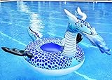 CMYK Pool Float, Giant Inflatable Rafts Beach Decorations Toy, Summer Beach Swimming Pool Party Large Rideable Blow Up Ice Dragon Tube, Adults & Kids, Patch Kit Included