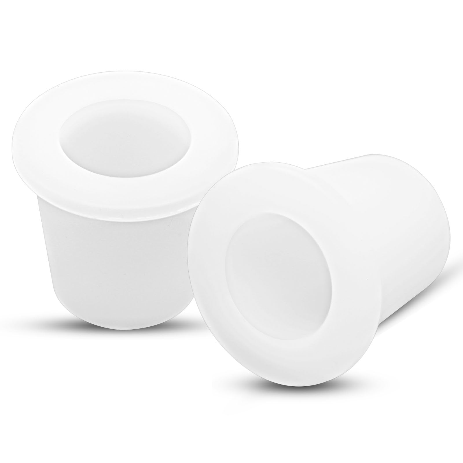 2Pcs Umbrella Hole Ring Plug and Sleeve Stabilizer Cone Wedge - Silicone Table Insert for 2-2.5 Inch or 1.5 Inch Pool Adapter (White)