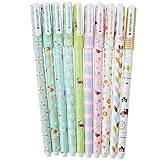 Rbenxia Wholesale Colorful Gel Ink Pen Plastic Cartoon Pin Type Pack of 10pcs (Style 4)