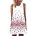 Gillberry Vintage Boho Women Summer Sleeveless Beach Printed Short Mini Dress
