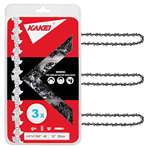KAKEI 10 Inch Chainsaw Chain 3/8" LP Pitch, 050" Gauge, 40 Drive Links