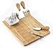 Cheese Board Set - Set Includes 3 Piece Cheese Knife Set & 4 Small Cheese Serving Forks - Plus Porcelain Dish for Sauces & Condiments by Decodyne