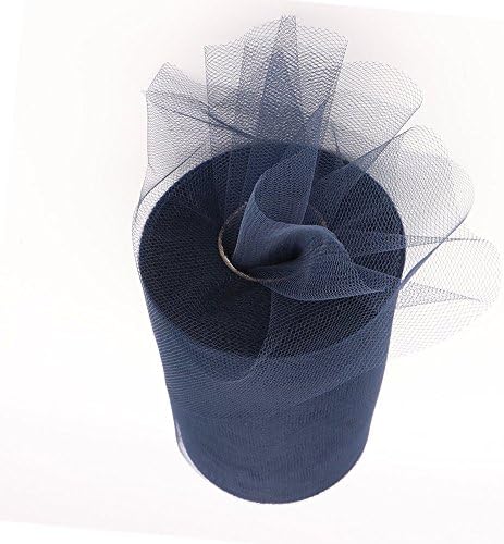 REGUBI 6 inch x 100 yards(300 feet) Tulle Roll Skirt Fabric Wedding Party Gift Ribbon (Navy blue)