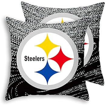 Gloral HIF Pittsburgh Steelers Throw Pillow Covers Set Pack of 2 Cotton Linen Zippered Pillowcase for Car 18