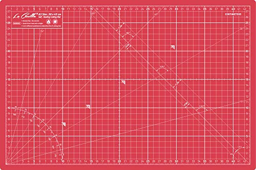 La Canilla ® - Self Healing Cutting Mat A3 (45x30cm - 18x12") Double Sided Printed (CM & Inches) 5 PVC Layers | Patchwork, Quilting, Sewing, Fabric, Papercraft, DIY (Red)