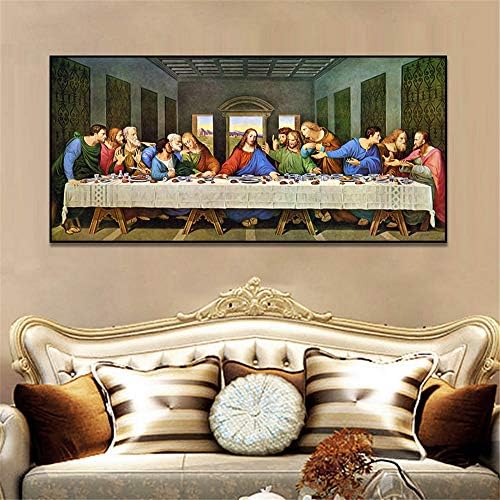 Danjiao Leonardo Da Vinci Last Supper Christian Posters and Prints Wall Pictures for Living Room Wall Art Decoration Canvas Painting Living Room Decor 40x60cm