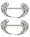 Pierced Owl 14GA Stainless Steel Angel Wings Nipple Barbells, Sold as a Pair