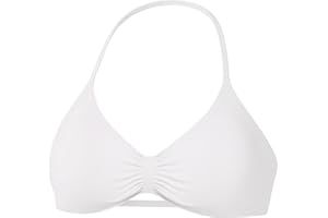 Women's Light Pink Halter Sports Bra – Wireless Stretchy Bralette Top for Yoga, Workout, Running, Gathered Front Activewear