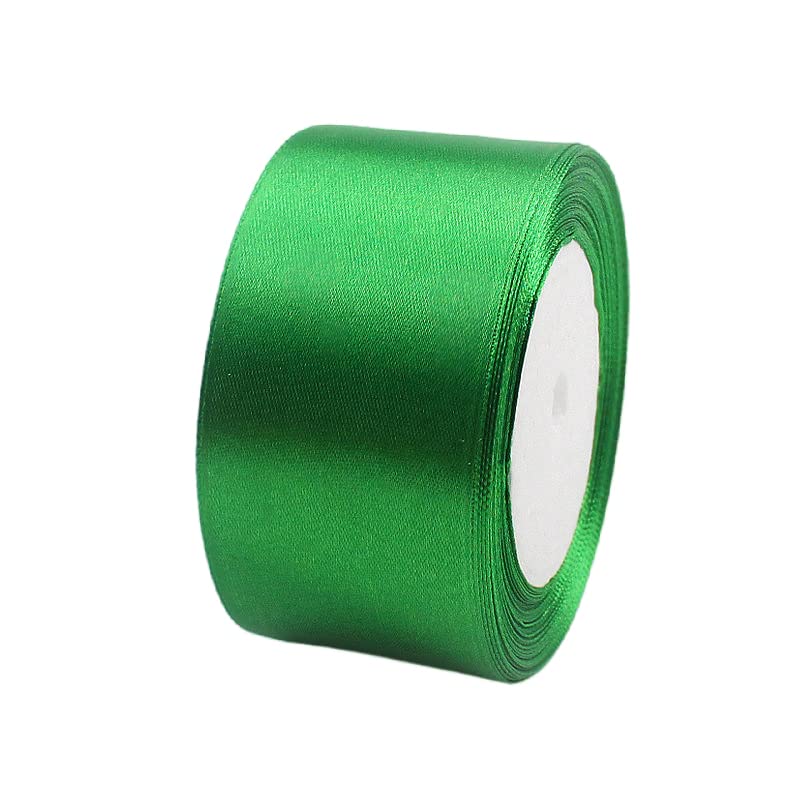 23m Wide Green Satin Ribbon 50mm for Wedding Car,Large Fabric Christmas Ribbon 2 Inch Car Ribbon Thick Baby Blue Ribbon for Crafting,Gift Wrapping,Wedding,Christmas,DIY,Hair Bows,Cake Decorations