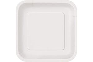 Square White Dessert Plates, 16ct