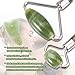 Jade Roller 2pcs & Gua Sha Tool 1pcs for Face 100% Natural Jade Stone Anti Aging Facial Skin Massage Set | Reduces Puffiness &Wrinkles | Therapy for Slimming - Include Bag, Instructions (1)