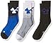 Under Armour Youth Phenom Logo Crew Socks, 3-Pairs, Blue Marker, Small