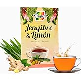 Therbal Ginger & Lemon Herbal Tea – 20 Tea Bags (1.06 oz) | Caffeine-Free Infusion | Natural Lemongrass and Ginger Flavor | Made in Mexico