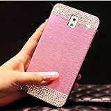 Galaxy Note 4 Case,JANDM 3D Bling Crystal Brushed Metal Aluminum PC Back Case Cover for Samsung Galaxy Note 4 n9100 (Pink)