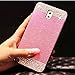 Galaxy Note 4 Case,JANDM 3D Bling Crystal Brushed Metal Aluminum PC Back Case Cover for Samsung Galaxy Note 4 n9100 (Pink)