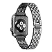 Secbolt Bling Metal Bands Compatible Apple Watch Band 38mm 40mm iWatch Series 4/3/2/1, Dressy Diamond Bracelet Wristband Women, 4 Colors Available, Black