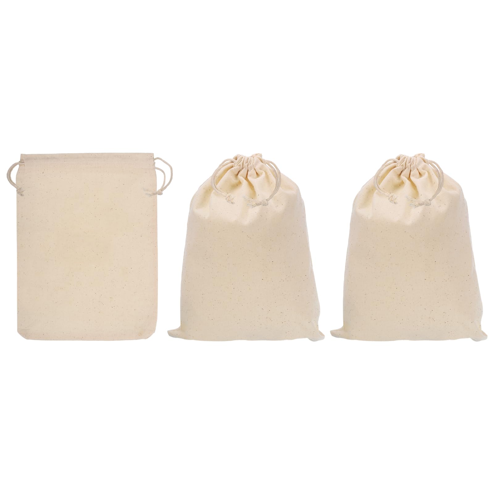 PATIKIL 9"x7" Coin Money Sacks Bag, 3 Pack Bank Deposit Change Transit Bags Cash Bag with Drawstring Currency Bags Gift Bag Style 2, Beige