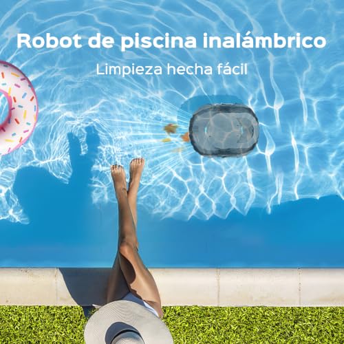 BRINBO (2026 Upgrade) S1PRO Robot Piscina, 120 Min de Limpieza, Doble Motor Robot Limpiafondos Piscina Sin Cable, Carga en 2.5h, Autoaparcable, para Piscinas de Fondo Plano 100 m², Gris Transparente