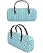 JAVOedge Blue Handbag Style Hard Eyeglasses Case and Bonus Free Soft Microfiber Lens Cleaning Cloth